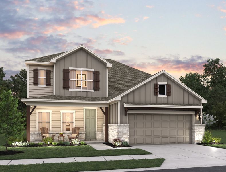 Representative exterior photo of a completed home built from the Jordan by Ashton Woods in Hennersby Hollow, San Antonio, TX (Image 21).