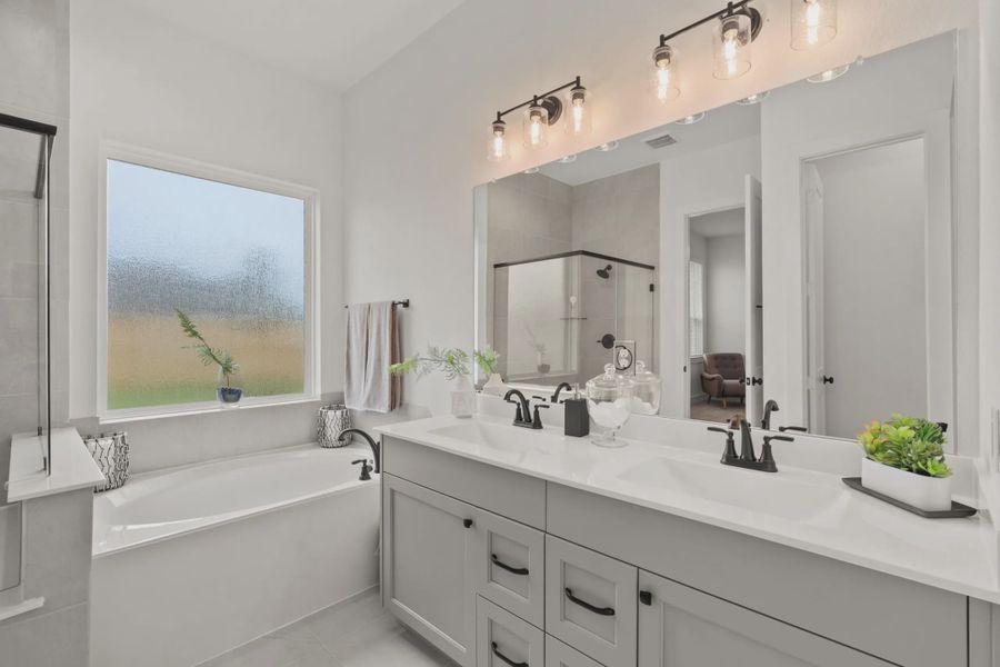 Representative furnished interior of a home built from the Viola by Chesmar Homes in Brookewater 45's, Rosenberg (Image 9).