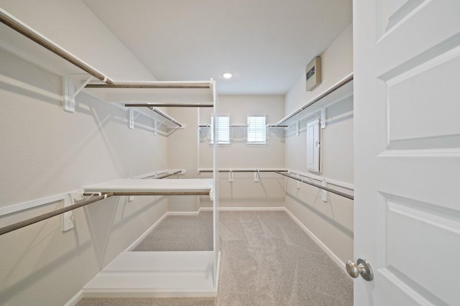 Walk-in closet in the primary suite