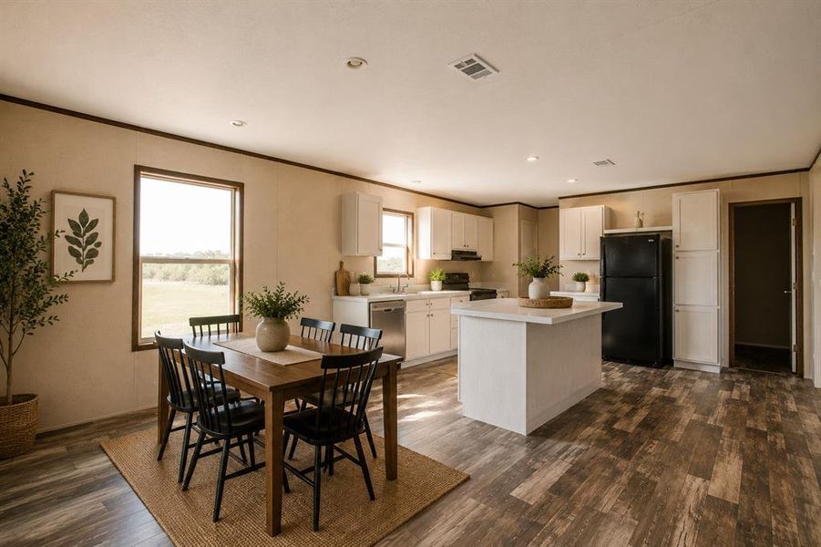 Furnished interior view inside a new home in , Sunset (Image 7). Furnished interior view inside a new home in , Sunset (Image 7).