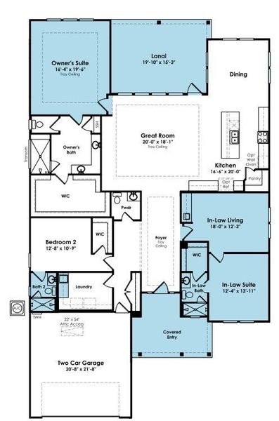2D floor plan layout of this home in Cresswind Wesley Chapel, Monroe, NC (Image 4).