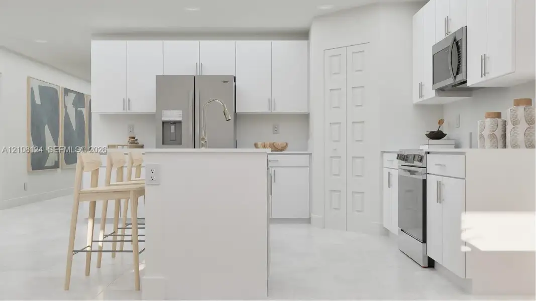 Furnished interior view inside a new home in , Miami (Image 10).