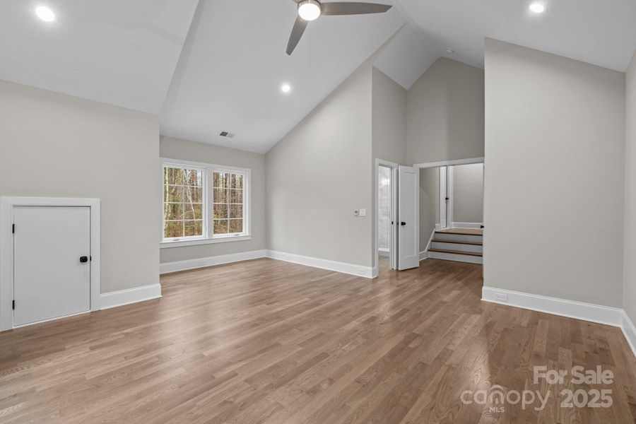 Upstairs bedroom with vaulted ceiling