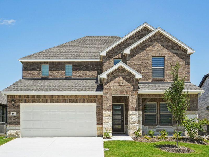 Front exterior of a new home in Southridge - Signature Series, McKinney, TX, highlighting curb appeal (Image 15).