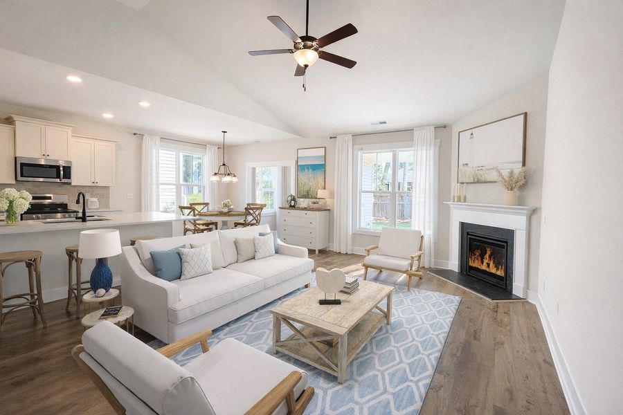 Representative furnished interior of a home built from the Danforth by Stevens Fine Homes in River Hills, Shallotte (Image 4).