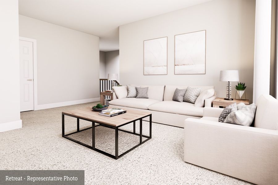 Representative furnished interior of a home built from the The Marvin by David Weekley Homes in The Woodlands Hills 70’, Willis (Image 4).