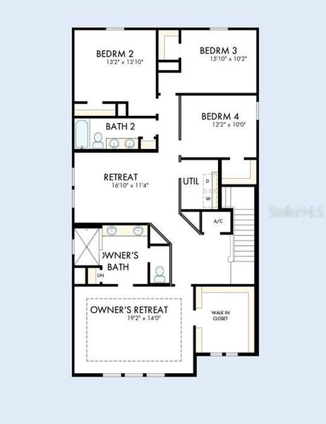 2D floor plan layout of this home in Persimmon Place – Garden Series, Wesley Chapel, FL (Image 3). 2D floor plan layout of this home in Persimmon Place – Garden Series, Wesley Chapel, FL (Image 3).