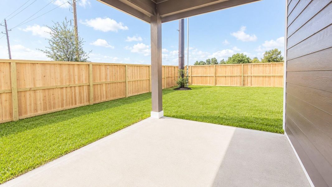 Exterior details and patio area of a home in Emberly  45', Beasley (Image 18).