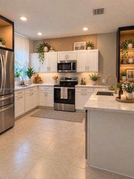 Furnished interior view inside a new home in , Florida City (Image 5).