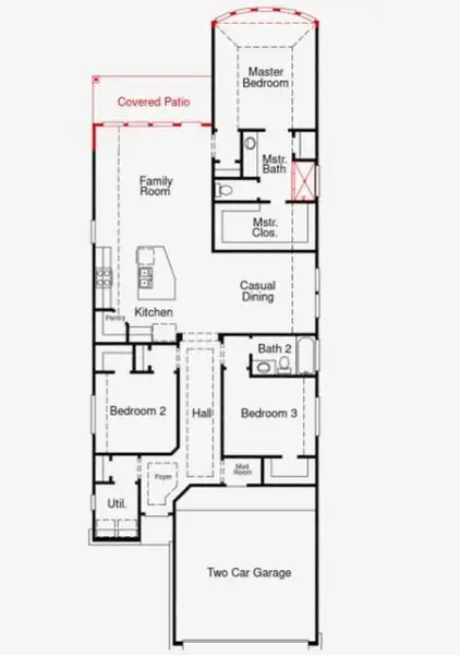 2D floor plan layout of this home in The Trails, New Caney, TX (Image 2).