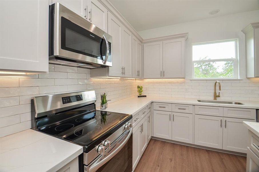 Ample amount of Counter Space with a Beautiful  Kitchen window View