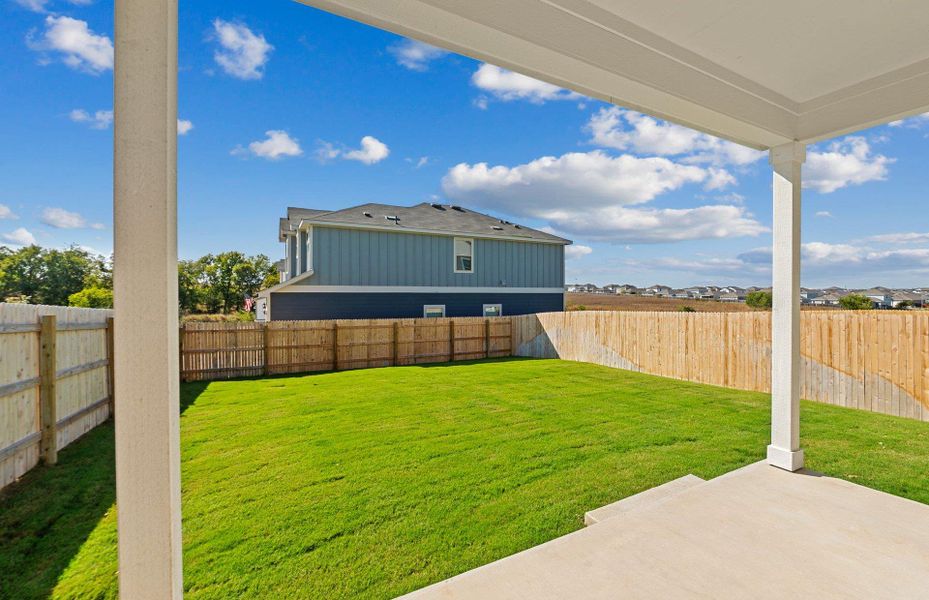 Exterior details and patio area of a home in Sonterra, Jarrell (Image 2). Exterior details and patio area of a home in Sonterra, Jarrell (Image 2).