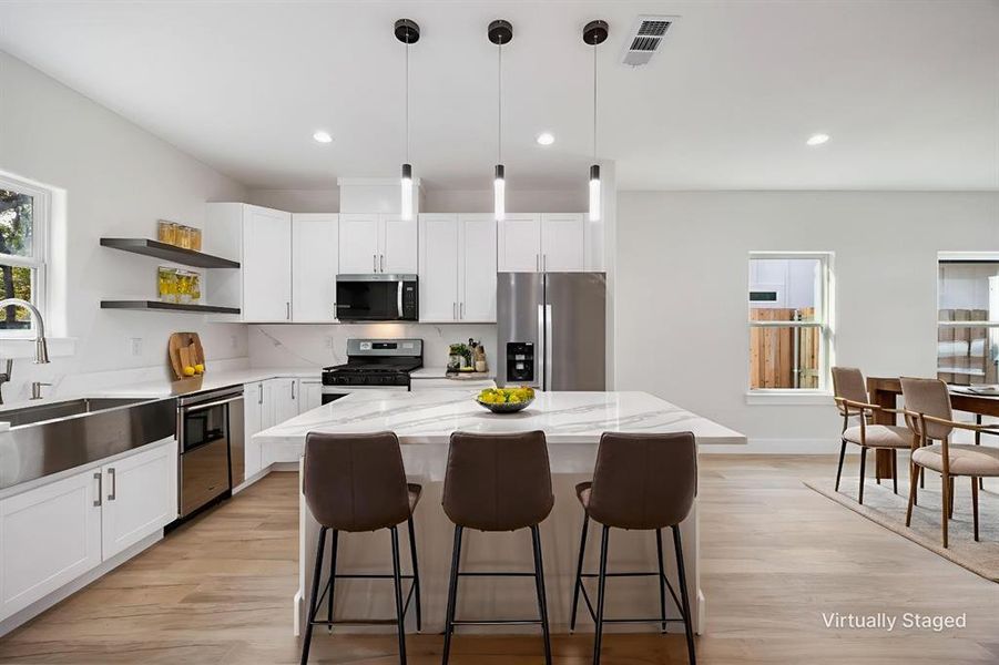 Furnished interior view inside a new home in , Dallas (Image 12).