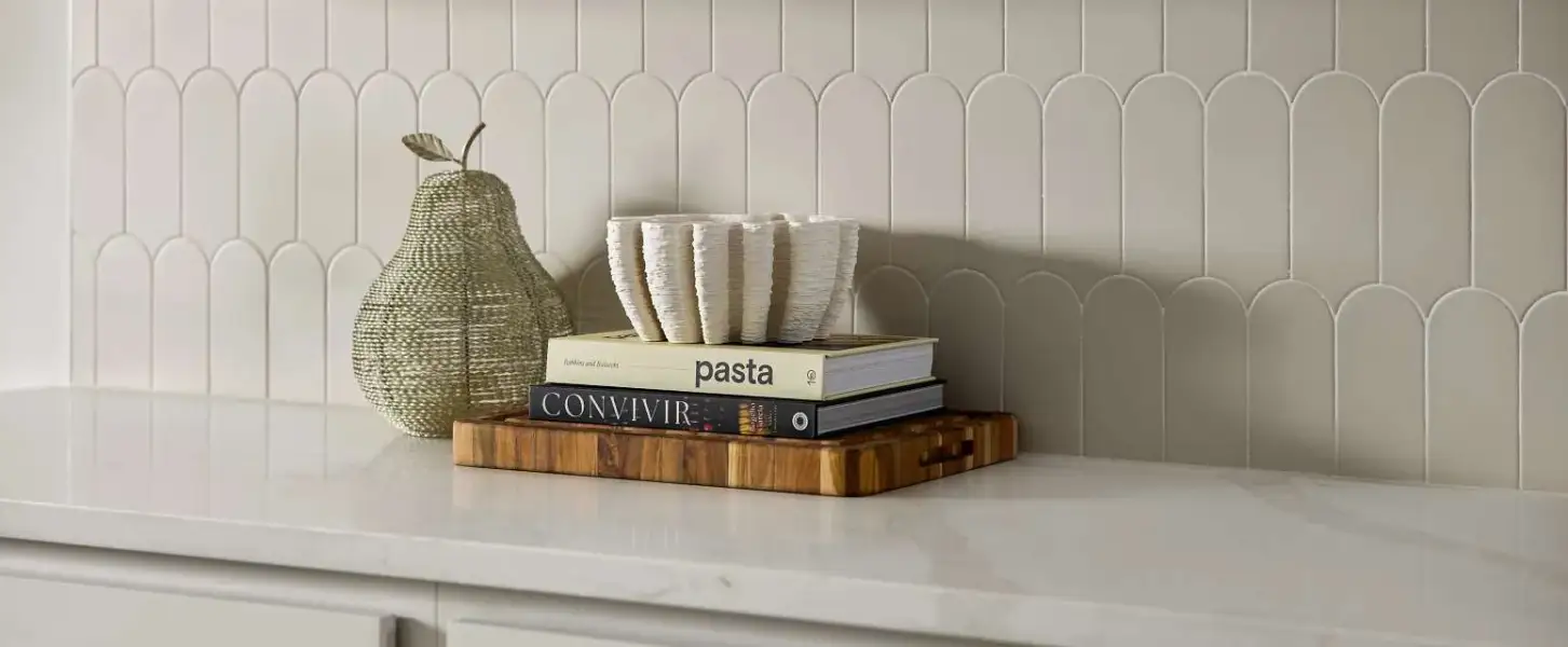 Close up of the backsplash in the AW Collection® Serene - Representative images and renderings are for illustrative purposes. Actual structural options and design finishes of home may vary.
