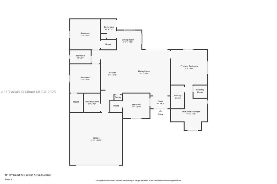2D floor plan layout of this home in , Lehigh Acres, FL (Image 5).
