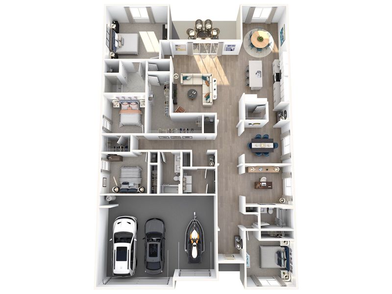 2D floor plan layout for the Oakhurst by Meritage Homes in Oakfield Trails - Signature Series, Parrish, FL (Image 4).