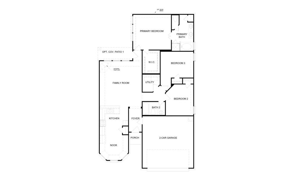 2D floor plan layout for the Concept 1503 by Landsea Homes in Chisholm Hills, Cleburne, TX (Image 4).