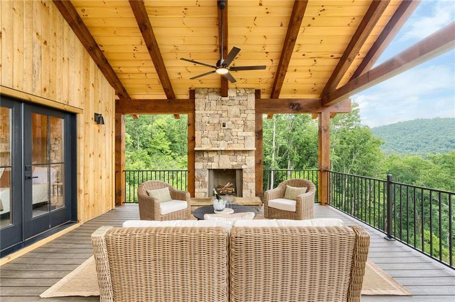 Exterior details and patio area of a home in , Ellijay (Image 28).
