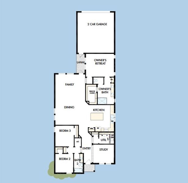 2D floor plan layout for the The Mapleton by David Weekley Homes in Vistera of Venice – Cottage Series, Nokomis, FL (Image 14). 2D floor plan layout for the The Mapleton by David Weekley Homes in Vistera of Venice – Cottage Series, Nokomis, FL (Image 14).