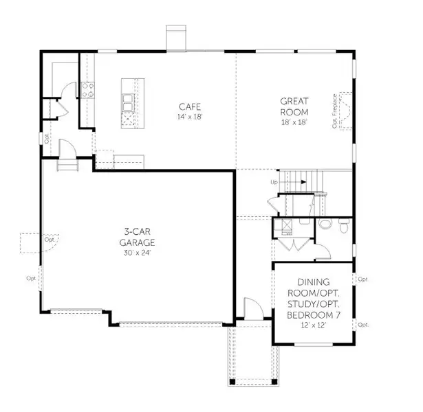2D floor plan layout for the Yukon - 60' Homesites by Dream Finders Homes in Farmstead, Berthoud, CO (Image 3).