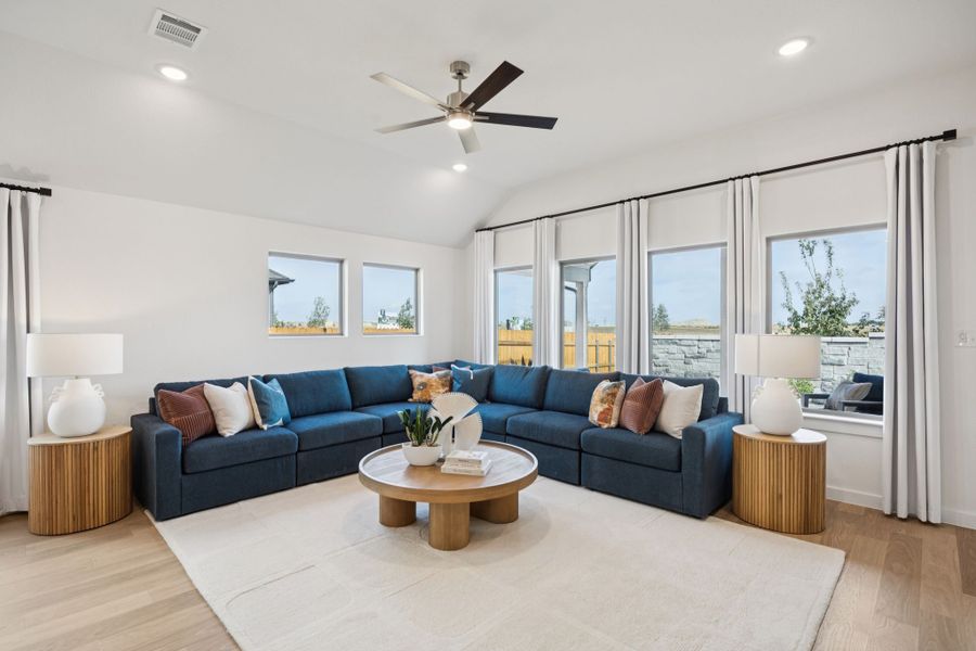 Living Room in the Diamond home plan by Trophy Signature Homes – REPRESENTATIVE PHOTO Living Room in the Diamond home plan by Trophy Signature Homes – REPRESENTATIVE PHOTO