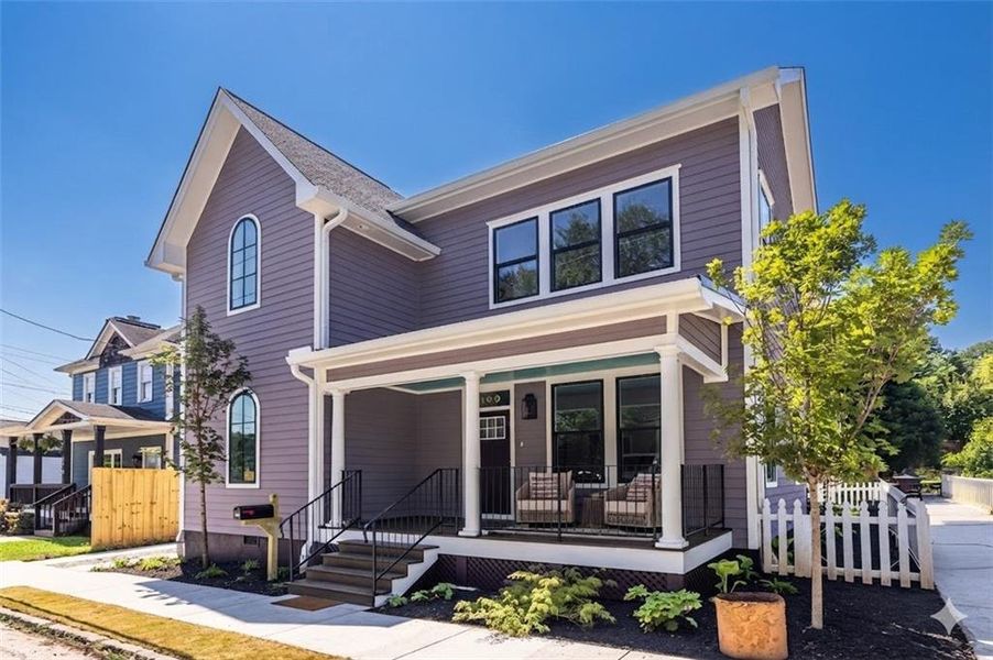 Front exterior of a new home in , Atlanta, GA, highlighting curb appeal (Image 2). Front exterior of a new home in , Atlanta, GA, highlighting curb appeal (Image 2).