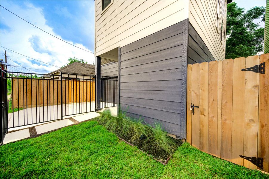 Privately Fence yard. Located on a corner lot.