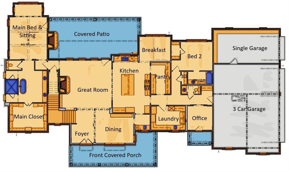 2D floor plan layout of this home in , Acworth, GA (Image 4).