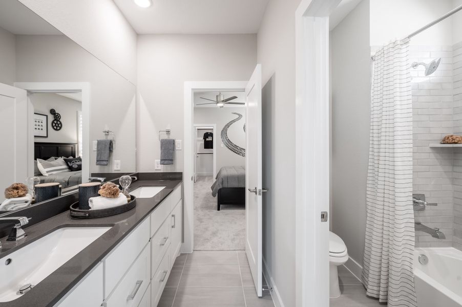 Representative furnished interior of a home built from the Snyder by Tri Pointe Homes in Harvest Green, Richmond (Image 74).