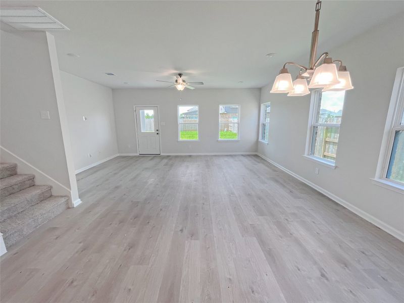 The Georgetown II- Dining into Family Room. Sample image for illustration; upgrades, options, and colors may vary. The Georgetown II- Dining into Family Room. Sample image for illustration; upgrades, options, and colors may vary.