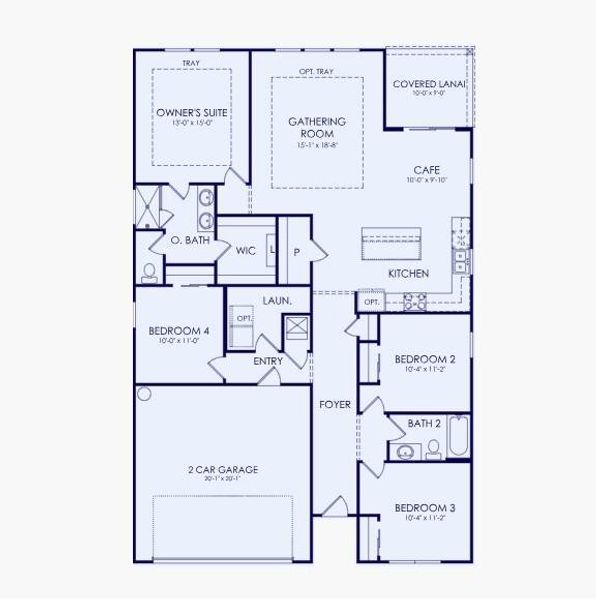 2D floor plan layout of this home in Sun City Peachtree, Griffin, GA (Image 3).