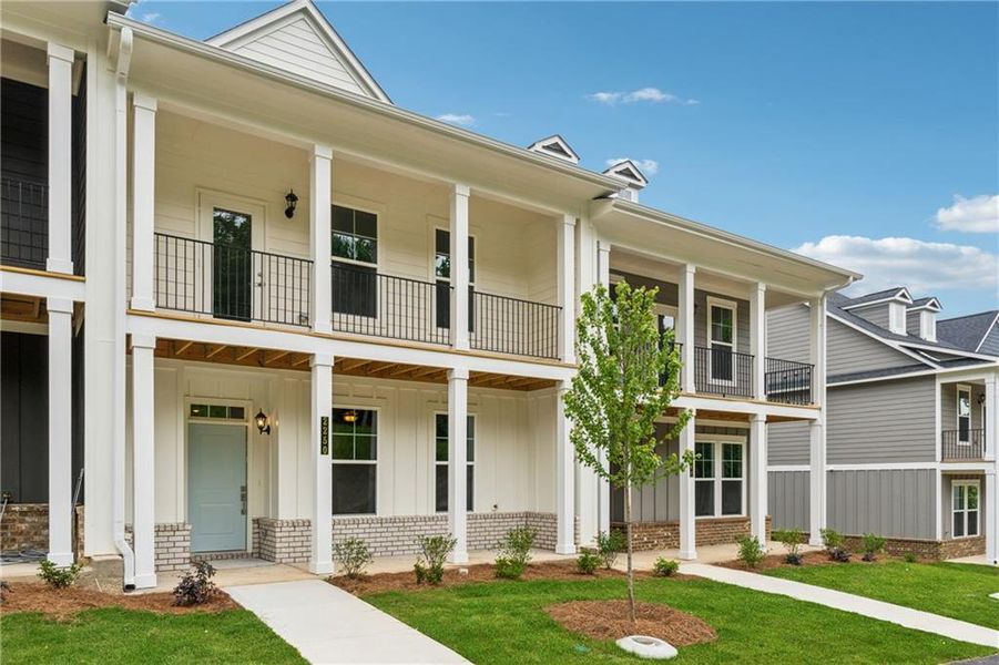 Front exterior of a new home in , Gainesville, GA, highlighting curb appeal (Image 2). Front exterior of a new home in , Gainesville, GA, highlighting curb appeal (Image 2).