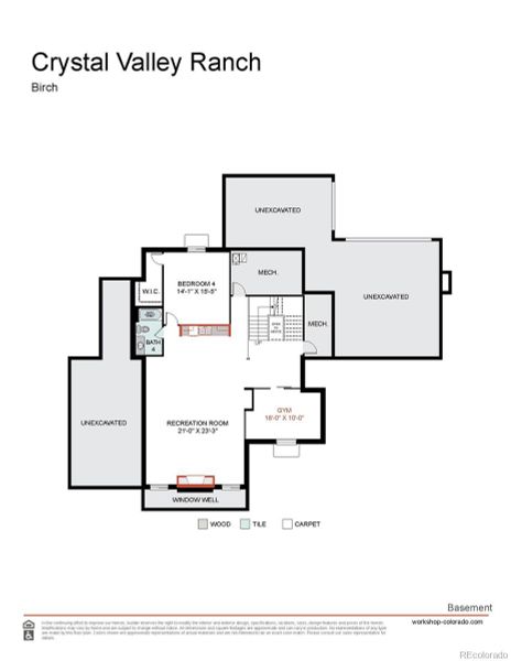 2D floor plan layout of this home in Signature at Crystal Valley, Castle Rock, CO (Image 3).
