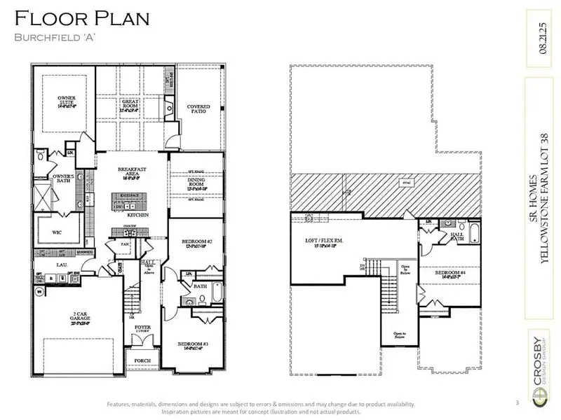 2D floor plan layout of this home in Yellowstone Farms, Cumming, GA (Image 1).
