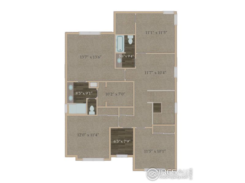 2D floor plan layout of this home in Wilson Commons, Loveland, CO (Image 5).