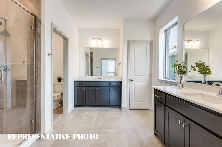 Plenty of room for 2 in the lovely owner's bath.  REPRESENTATIVE PHOTO.