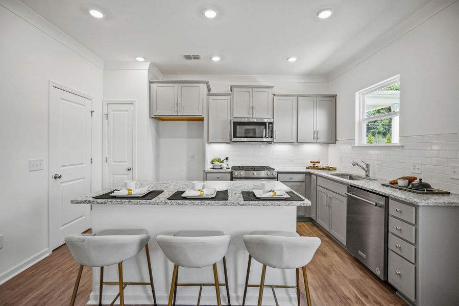 Furnished interior view inside a new home in Stewarts Landing, Charlotte (Image 12).