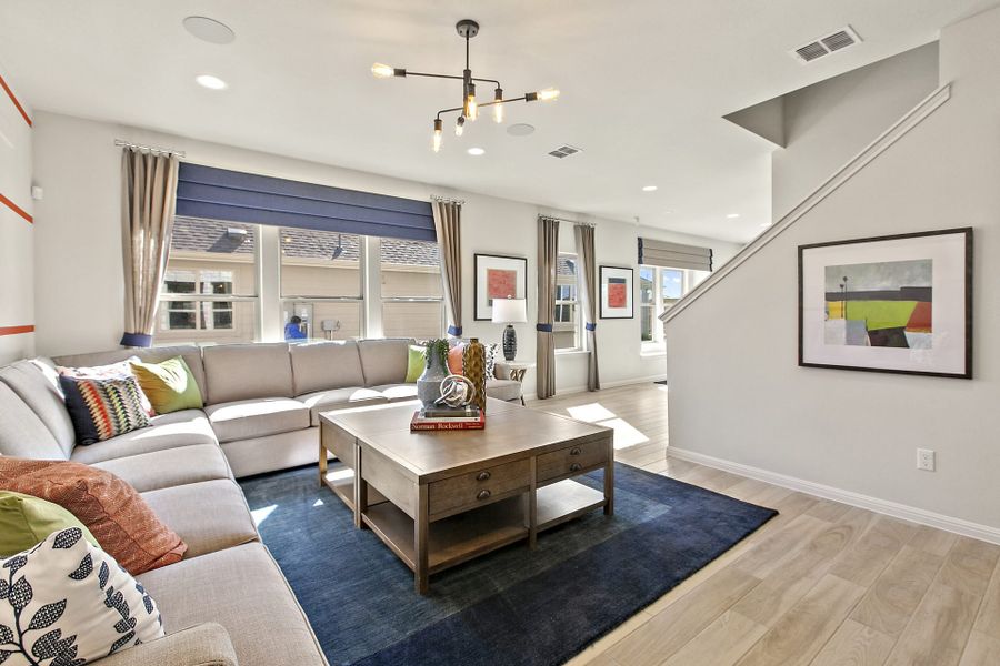 Furnished interior view inside a new home in Crosswinds, Kyle (Image 10).