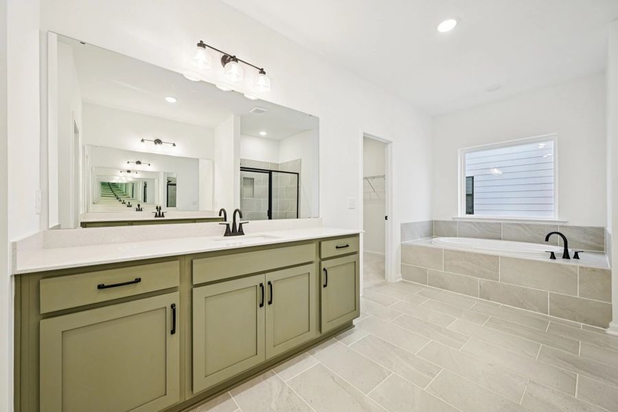 Primary Bath featuring the AW Collection® Rosemary - Organic textures meet bold design.