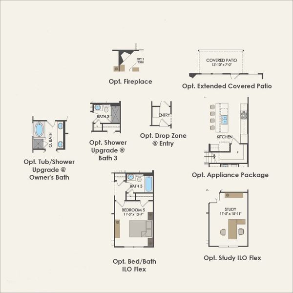 2D floor plan layout for the Keller by Pulte Homes in Parks of Village Creek, Burleson, TX (Image 4).