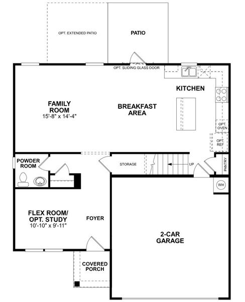 2D floor plan layout for the Bexley II by M/I Homes in Boulder Ridge, Gastonia, NC (Image 4). 2D floor plan layout for the Bexley II by M/I Homes in Boulder Ridge, Gastonia, NC (Image 4).