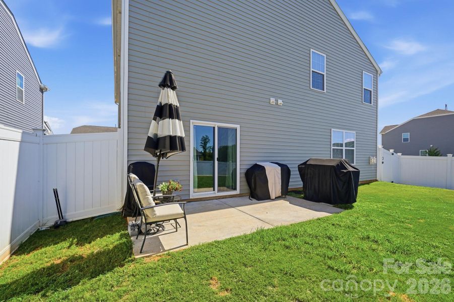 Enjoy grilling, relaxing, or entertaining on your backyard patio. Enjoy grilling, relaxing, or entertaining on your backyard patio.
