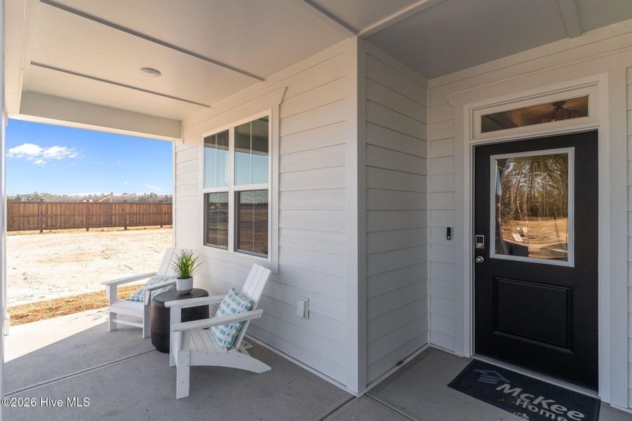 Exterior details and patio area of a home in Terrapin, Leland (Image 39).
