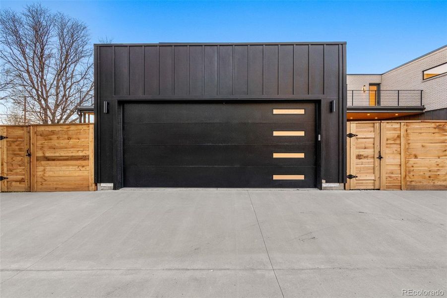 Attached two car garage