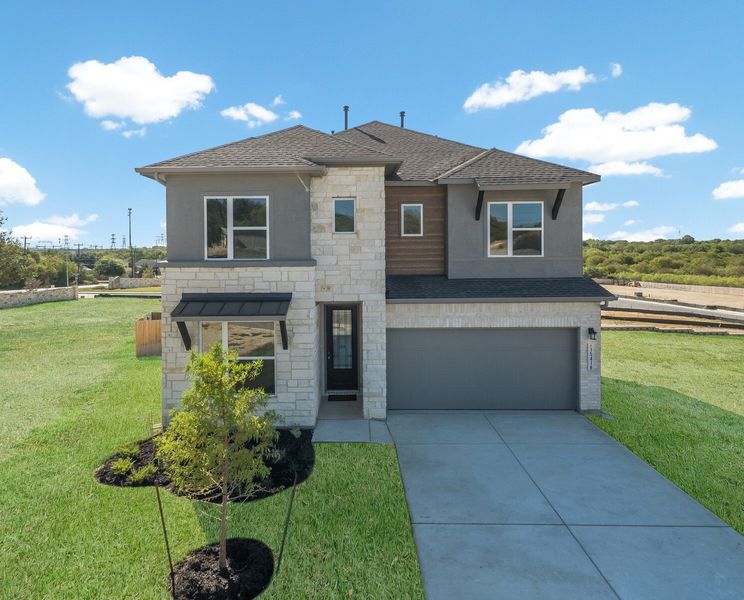 Representative exterior photo of a completed home built from the Oakville by Scott Felder Homes in The Crossvine, Schertz, TX (Image 12).