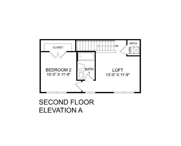 2D floor plan layout for the Fairview by Ryan Homes in Somerset, Santee, SC (Image 5).