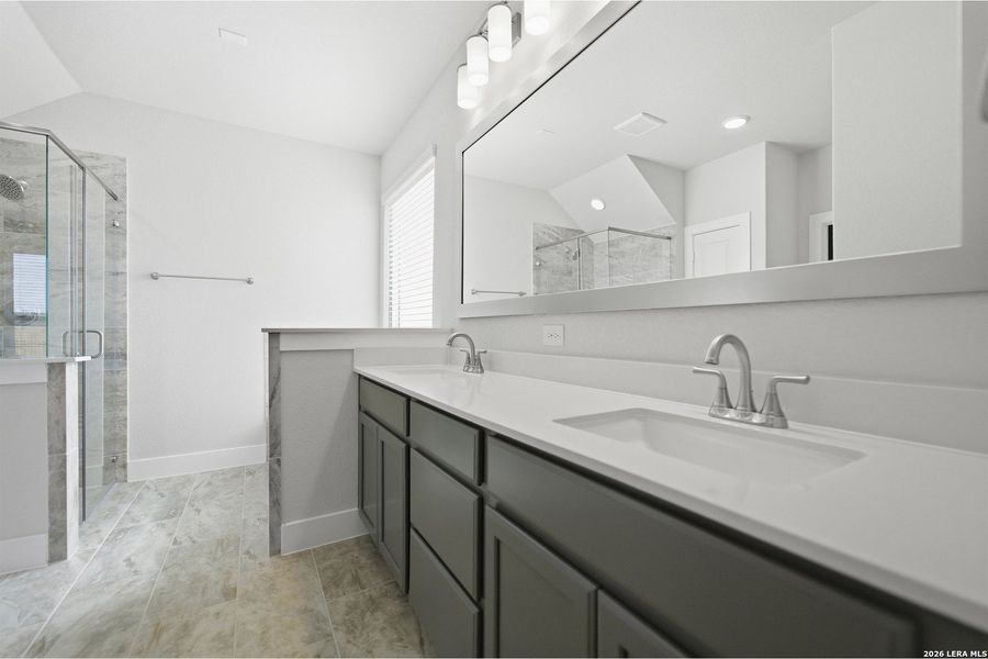 Furnished interior view inside a new home in The Woodlands at Medina Hills, Mico (Image 10).