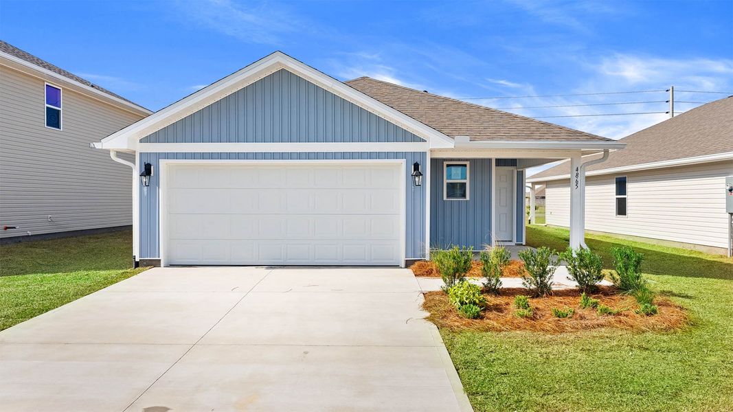 Front exterior of a new home in Titus Park, Panama City, FL, highlighting curb appeal (Image 2).