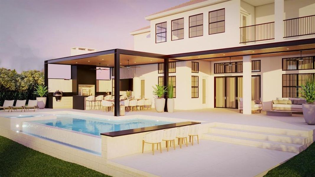 Exterior details and patio area of a home in Avalon Ridge, Winter Garden (Image 3).
