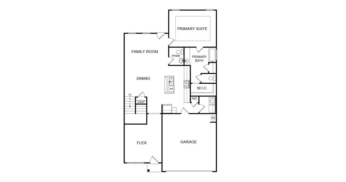 2D floor plan layout for the Waterford by Piedmont Residential in Villages at Cedar Hill, Dallas, GA (Image 2).
